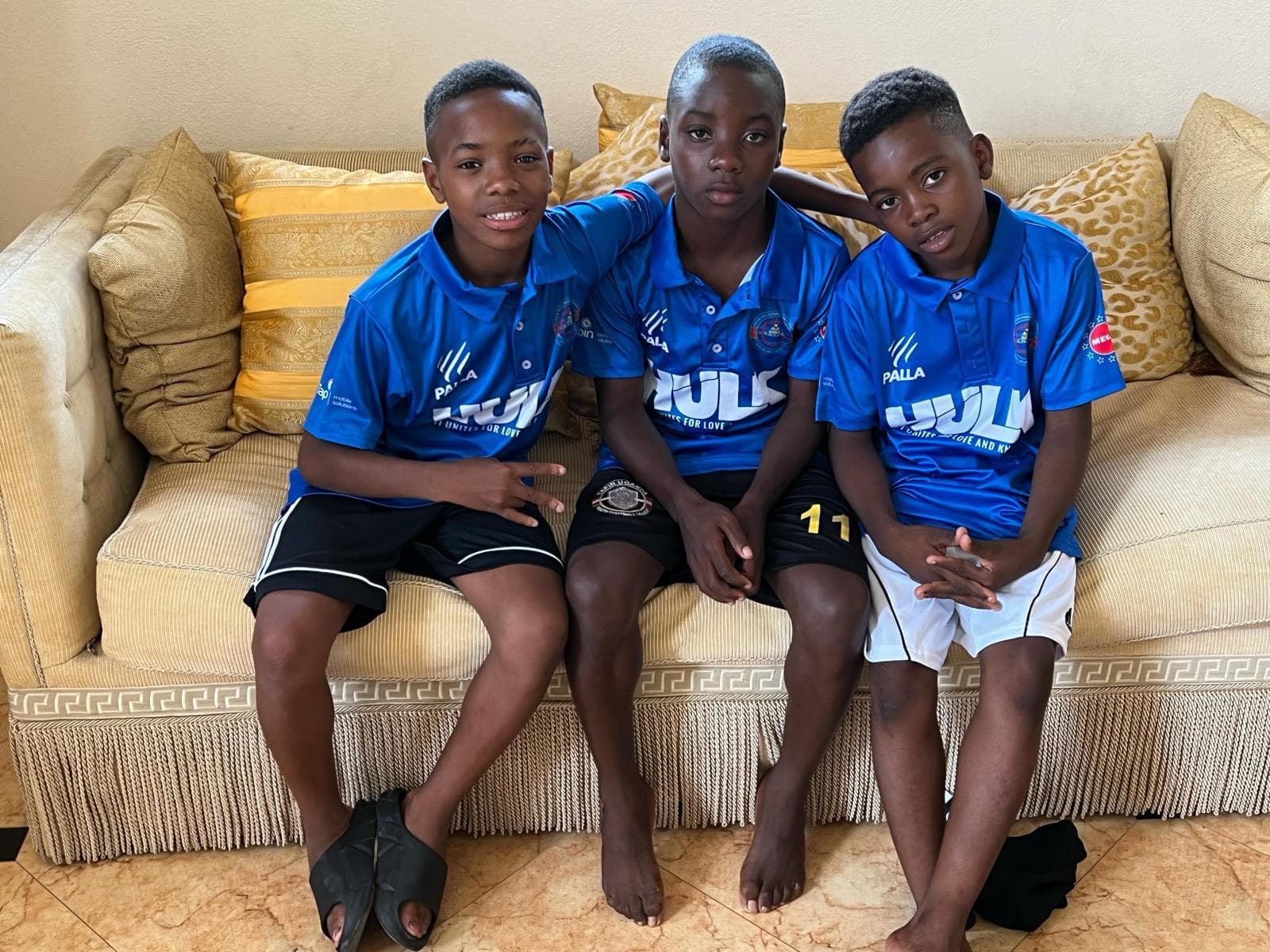 The three LJH players in Haiti before travelling to Brazil